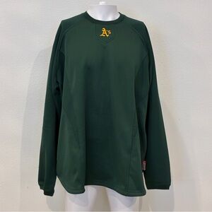 Vtg Majestic‎ MLB Authentic Collection Therma Base Oakland A's Pullover Mens 2XL